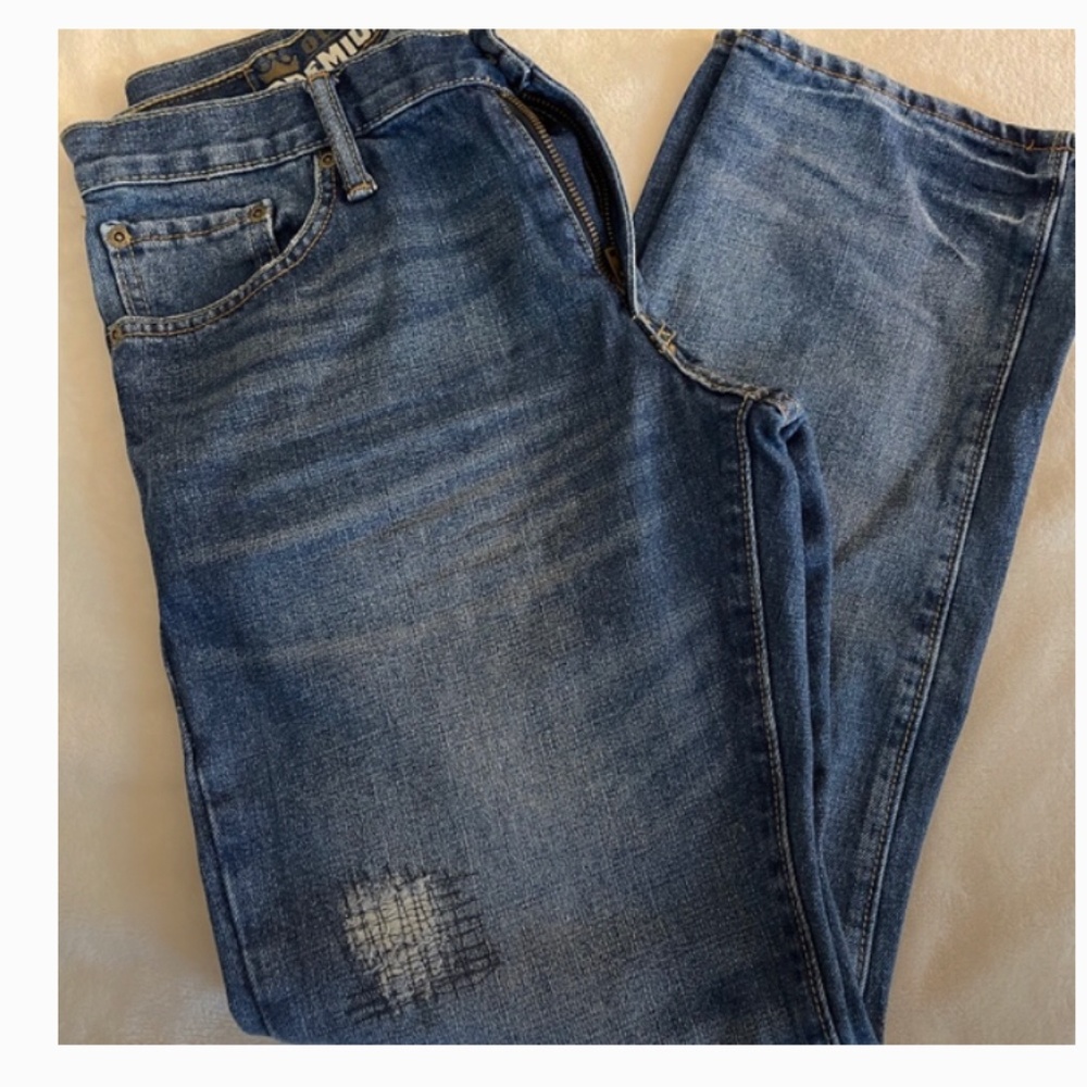 New old navy distress look slim straight denim jean size 30x30